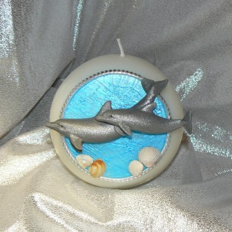 Delfinpaar schwimmend 